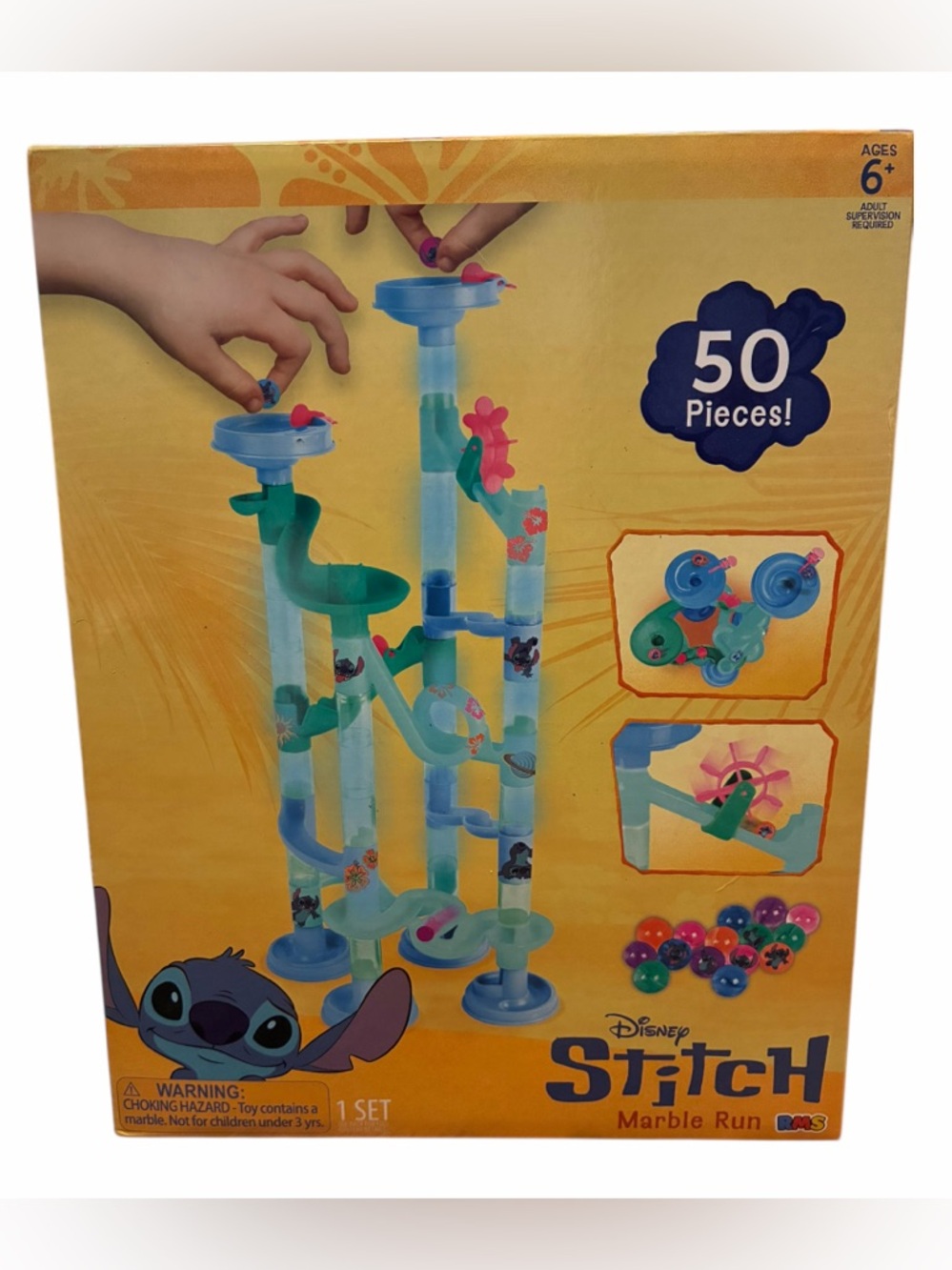 NIB Disney Stitch Marble Run Set, 50 pieces, For Kids 6+